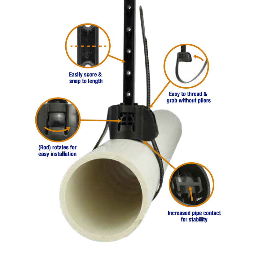 P-1624-B - Hang'Em Plus Zip Tie Pipe Hanger - 1-1/2" to 4"