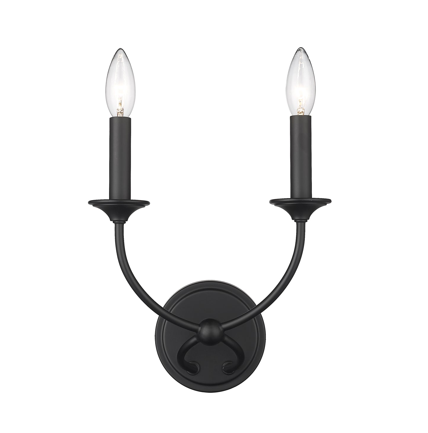 3500-2S-MB - Arabella 2 Light Wall 12" Sconce - Matte Black