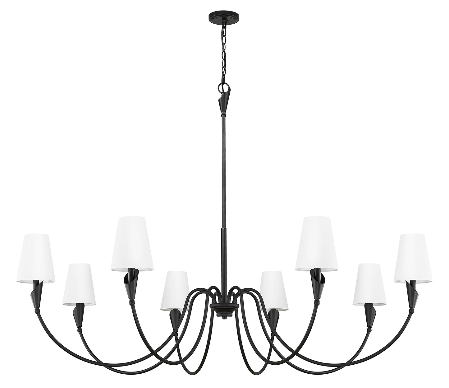 4014-65MB - Claudelle 8 Light 65" Chandelier - Matte Black