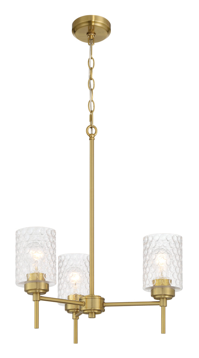 60523-SB - Claire 3 Light 20" Wide Chandelier - Satin Brass