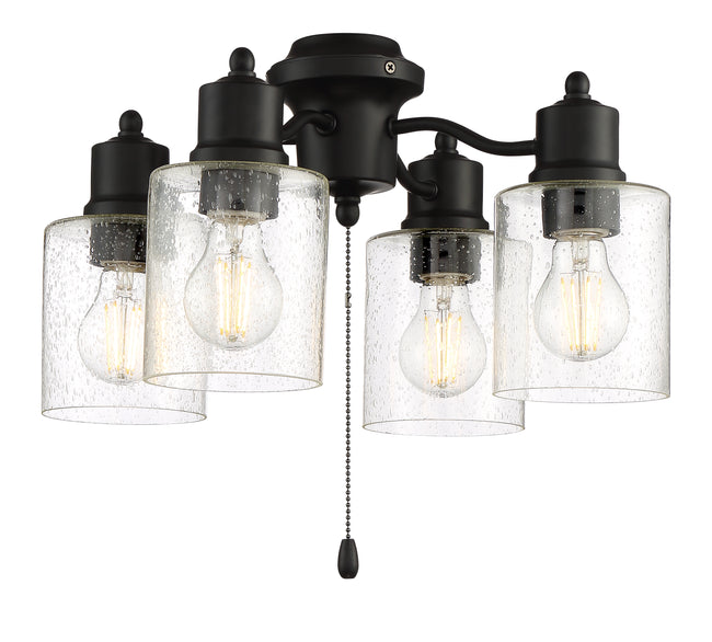LK403107-FB-LED - 4 Light Universal Energy Star Light Kit in Flat Black