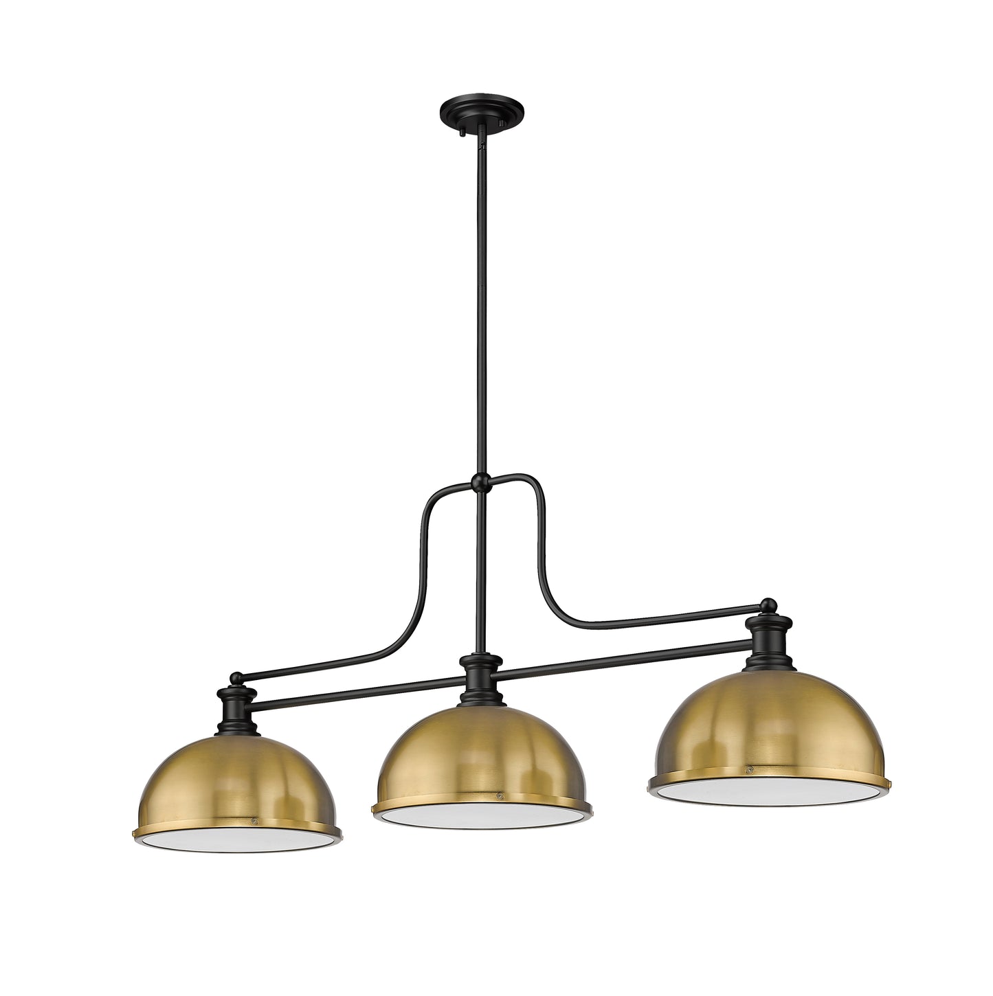 725-3MB-D12HBR - Melange 3 Light 52" Billiard - Matte Black