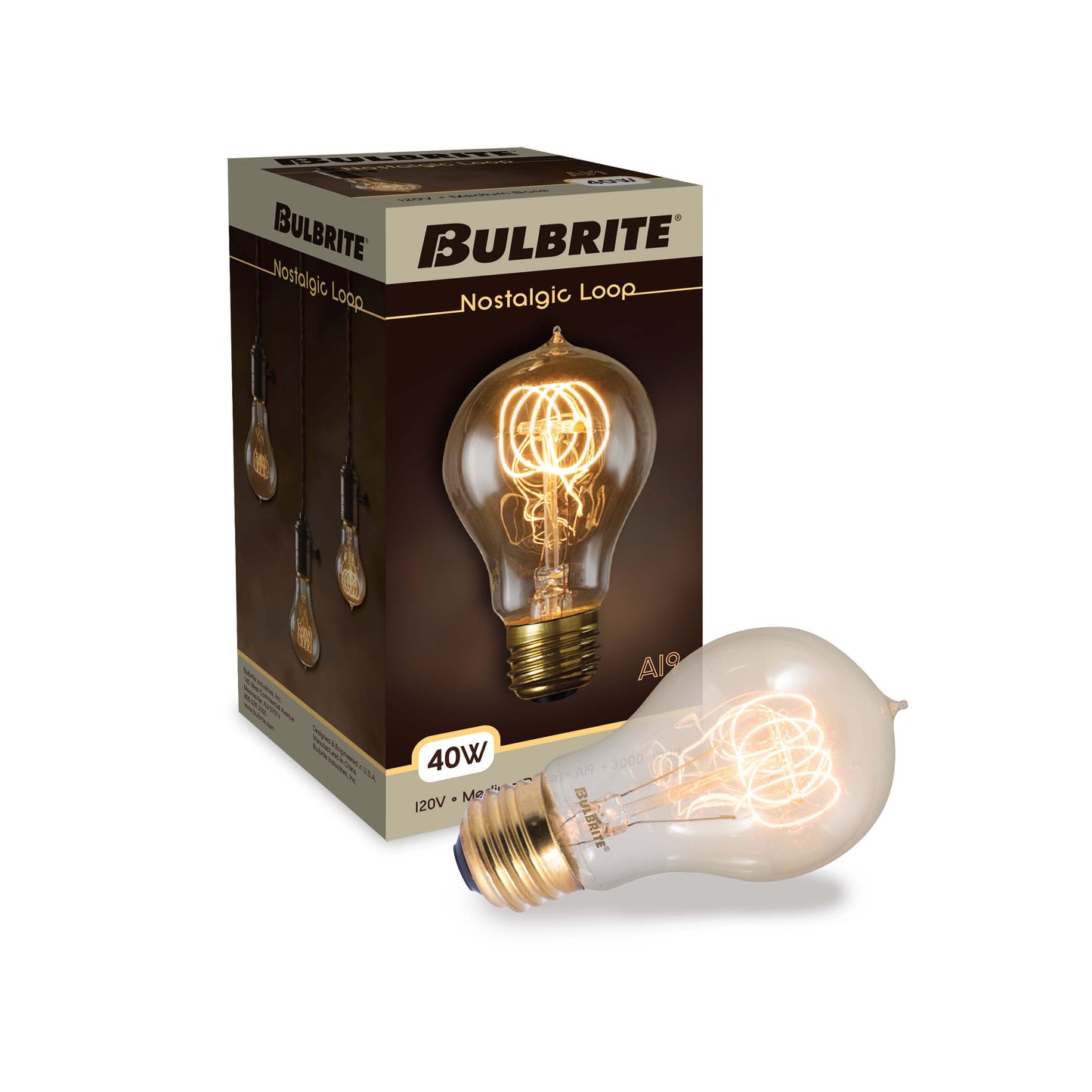 134020 - Dimmable Antique A19 Incandescent Light Bulb - 40 Watt - 2200K - 6 Pack