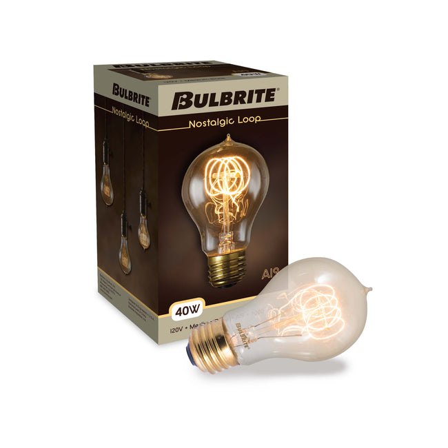 134020 - Dimmable Antique A19 Incandescent Light Bulb - 40 Watt - 2200K - 6 Pack