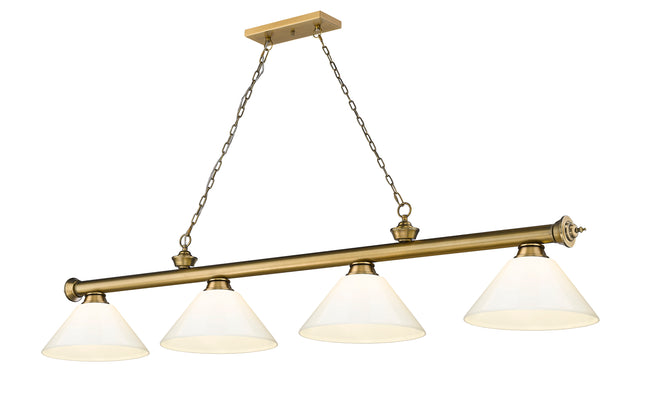 2306-4RB-PWH - Cordon 4 Light 81" Billiard - Rubbed Brass