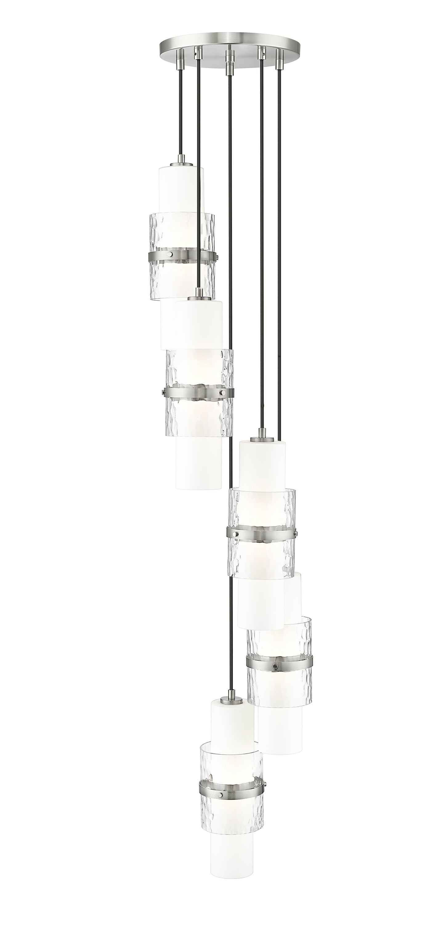 1946P-5R-BN - Cayden 5 Light 12" Chandelier - Brushed Nickel