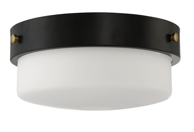 X3214-FB - Oak Street 2 Light 13" Wide Flush Mount - Flat Black