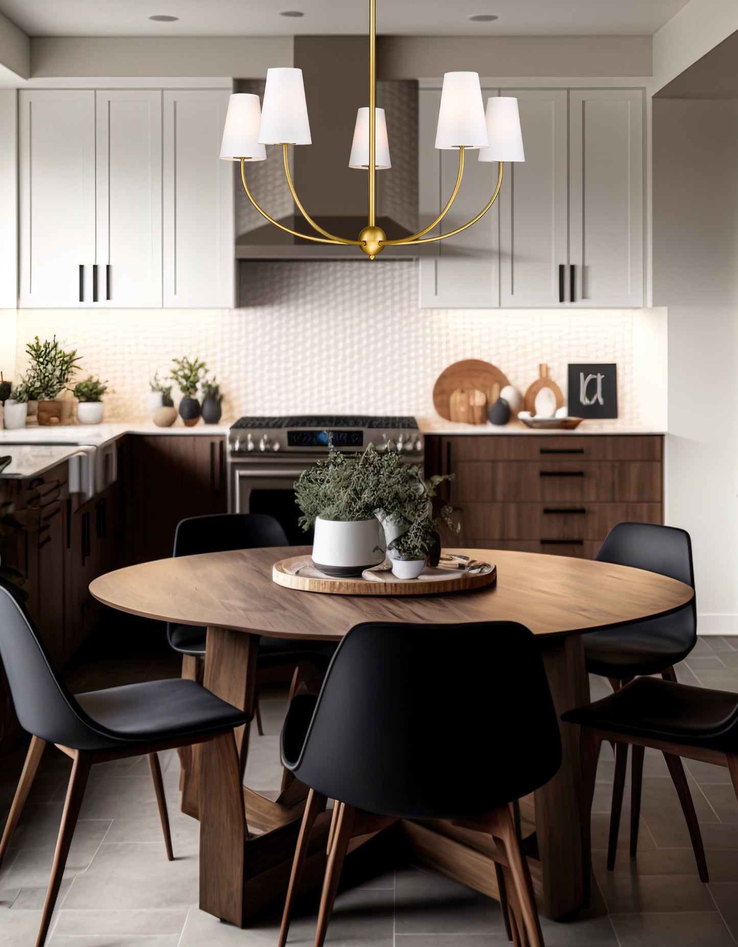 3040-32RB - Shannon 5 Light 32" Chandelier - Rubbed Brass