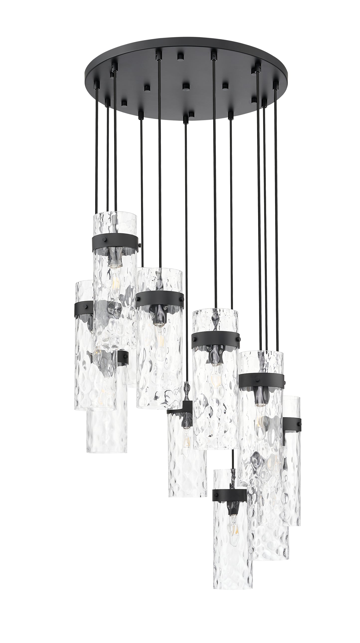 7002P5-11R-MB - Fontaine 11 Light 26" Chandelier - Matte Black