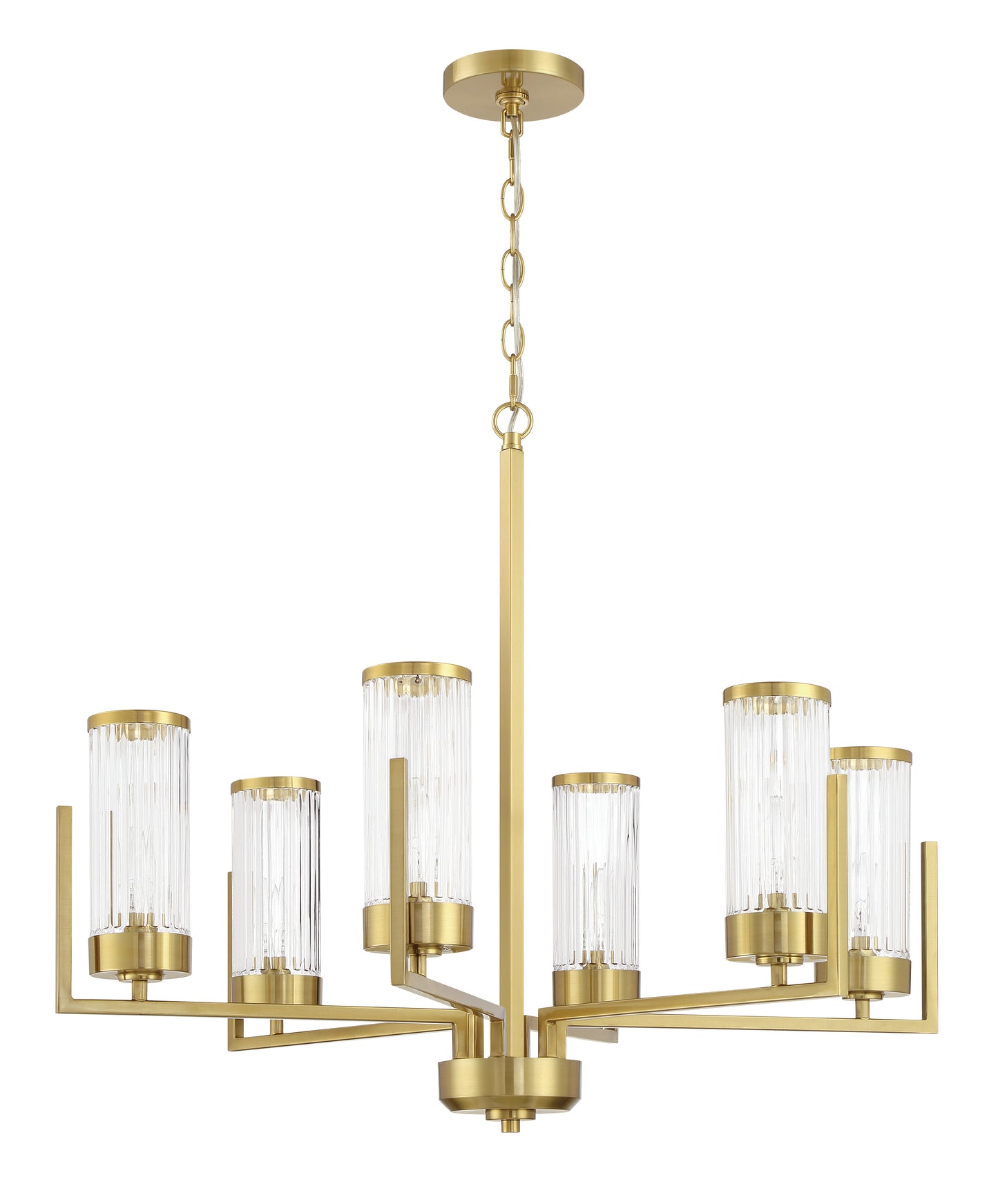 60126-SB - Whittley 6 Light 30" Wide Chandelier - Satin Brass