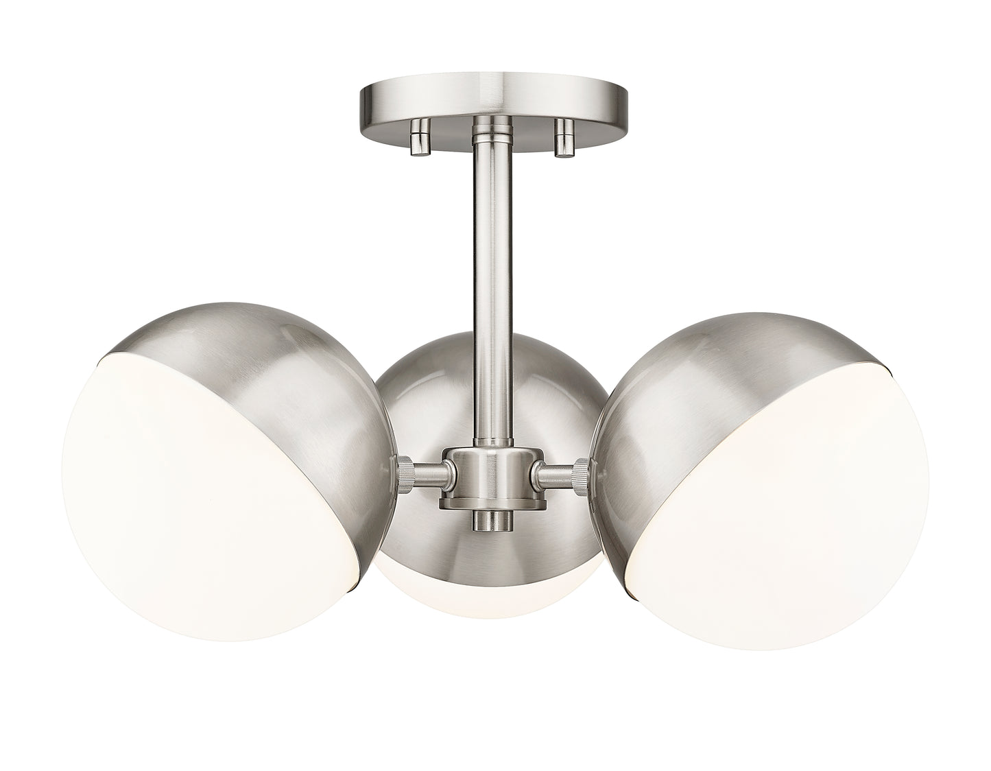 7517-3SF-BN - Realm Sphere 3 Light Semi Flush 17" Mount - Brushed Nickel