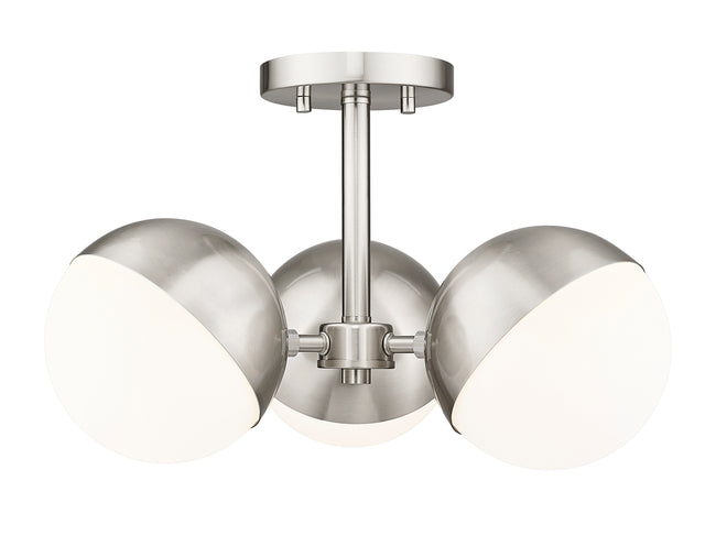 7517-3SF-BN - Realm Sphere 3 Light Semi Flush 17" Mount - Brushed Nickel