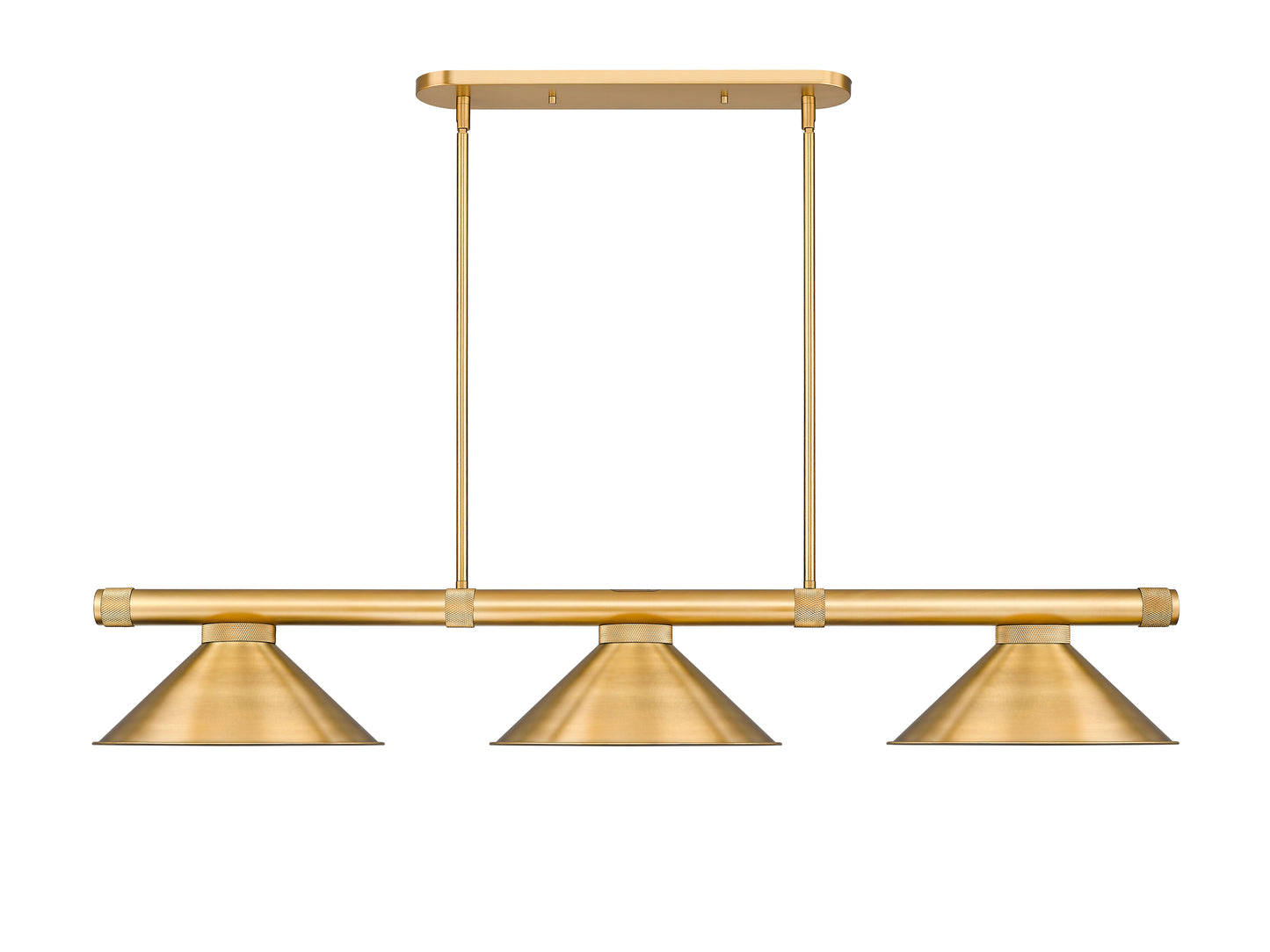 3050-3RB-RB15 - Vanguard 3 Light 58" Billiard - Rubbed Brass
