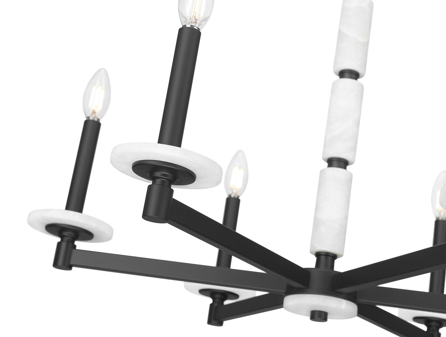 3045-6MB - Kaden 6 Light 28" Chandelier - Matte Black