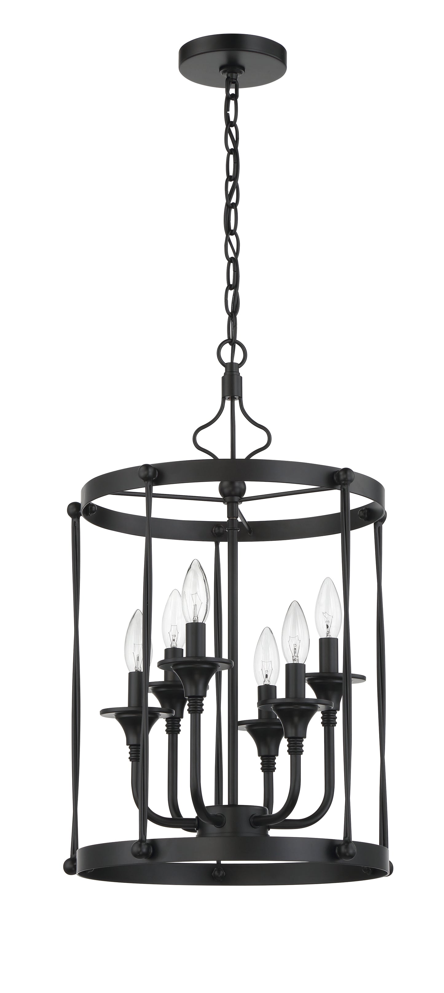 57036-FB - Jolenne 6 Light 15" Wide Foyer Light - Flat Black