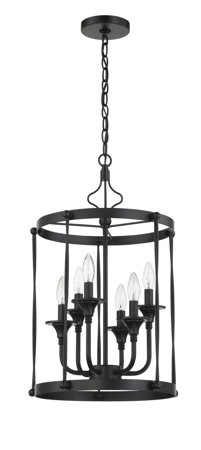 57036-FB - Jolenne 6 Light 15" Wide Foyer Light - Flat Black