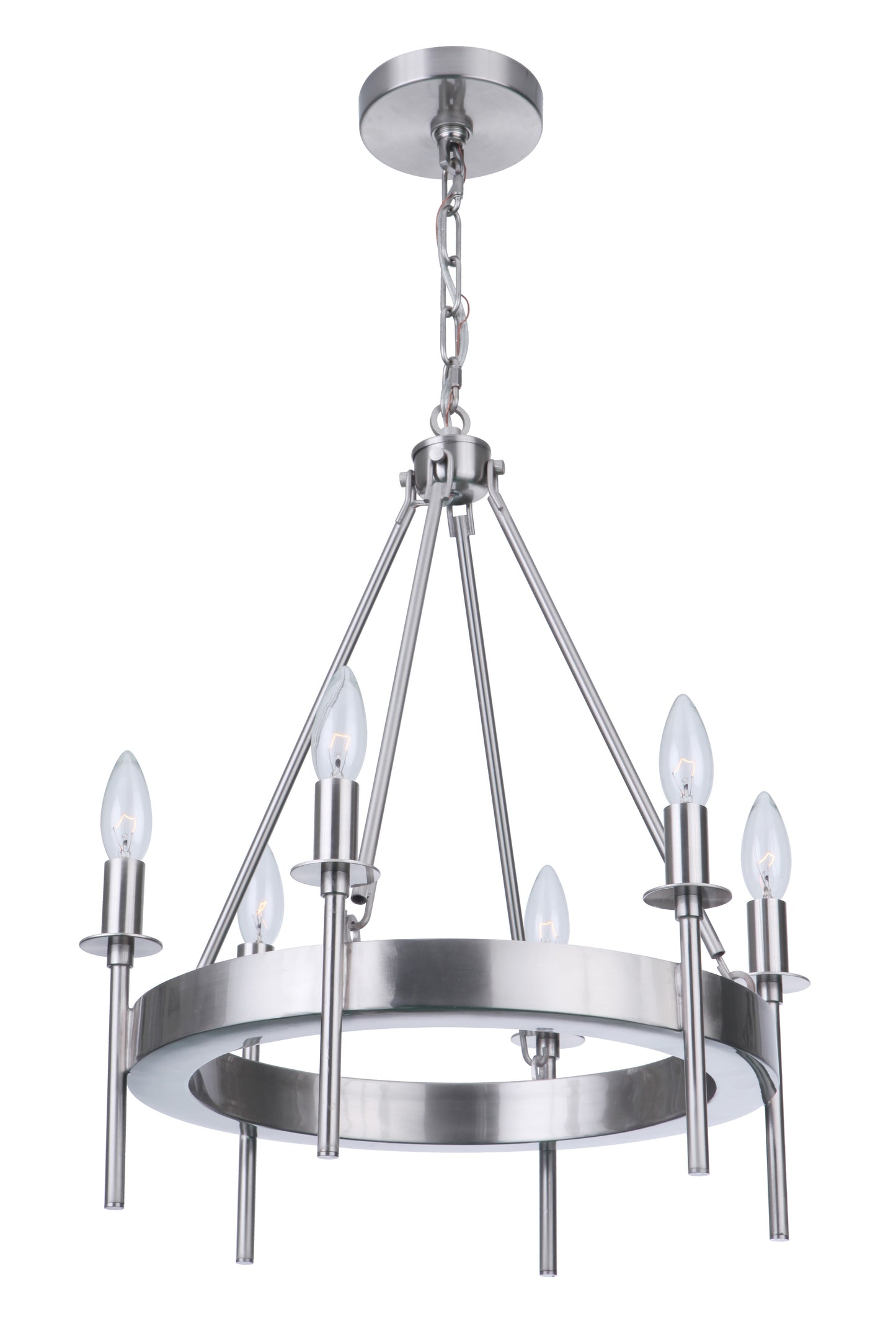 54326-BNK - Larrson 6 Light 18" Wide Chandelier - Brushed Nickel