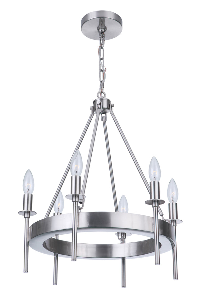 54326-BNK - Larrson 6 Light 18" Wide Chandelier - Brushed Nickel