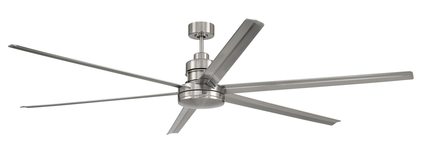 MND80BNK6 - Mondo 80 80" 6 Blade Ceiling Fan with Light Kit - Brushed Nickel