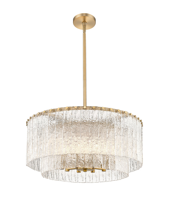 1943P26-2-MGLD - Glacier 10 Light 28" Pendant - Modern Gold