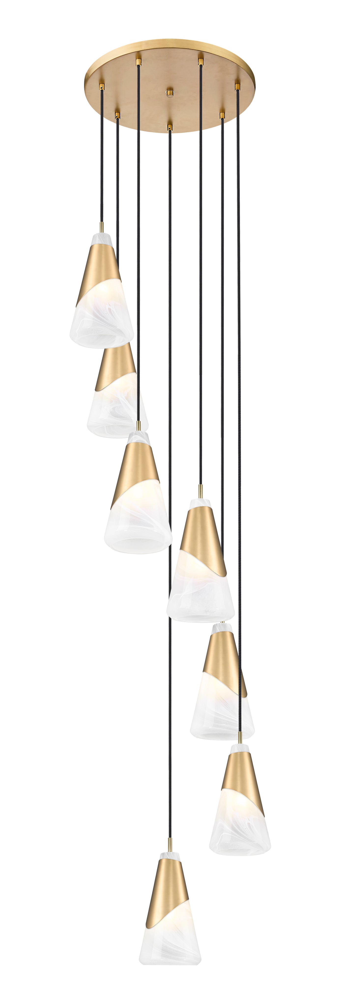 828P6-7R-MGLD - Aimie 7 Light 18" Chandelier - Modern Gold