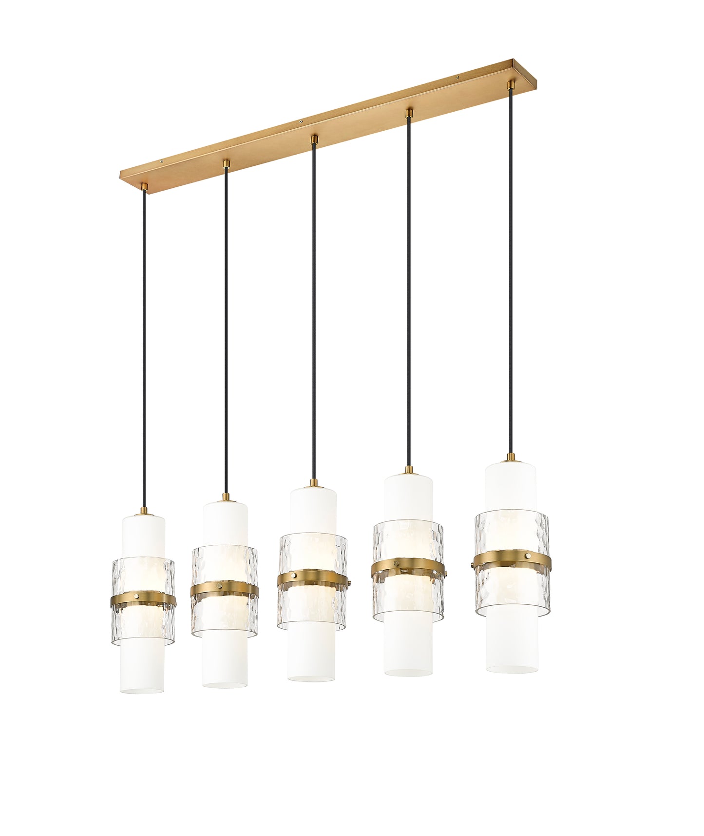1946P-5L-MGLD - Cayden 5 Light Linear 42" Chandelier - Modern Gold