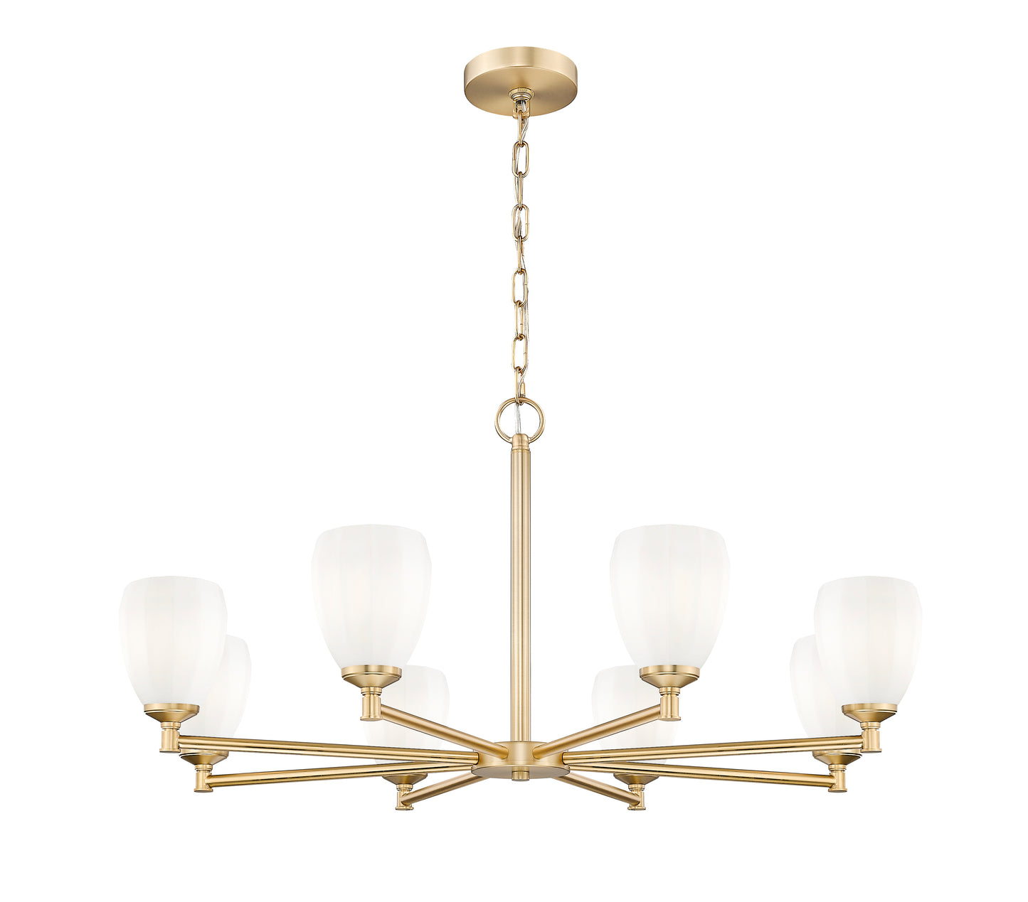 7004-8MGLD - Oren 8 Light 42" Chandelier - Modern Gold