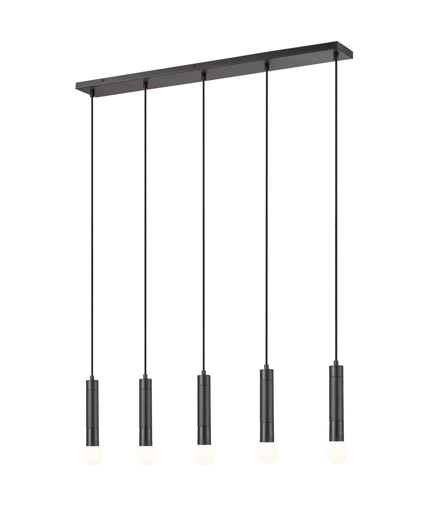 1956P-5L-MB - Stari 5 Light Linear 42" Chandelier - Matte Black