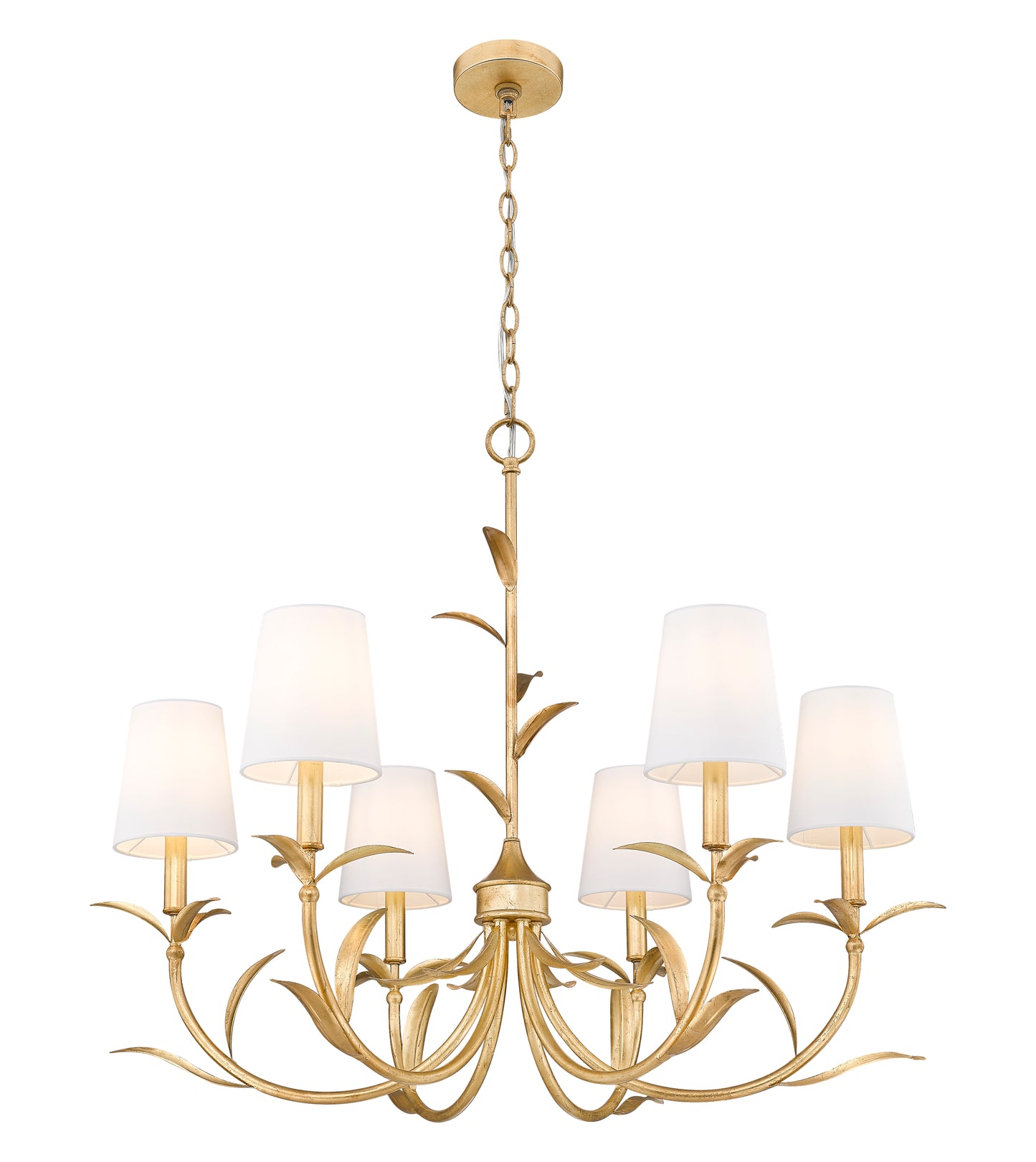 830-31GLF - Aslin 6 Light 31" Chandelier - Gold Leaf