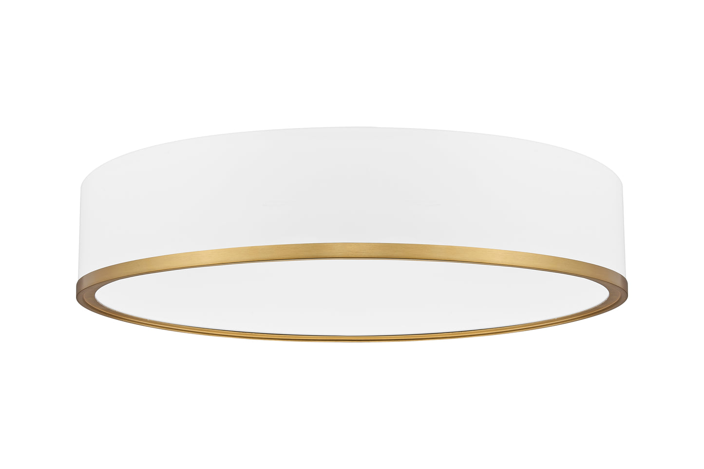 1018F20-MW-MGLD-LED - Bradley 1 Light Flush 20" Mount - Matte White / Modern Gold