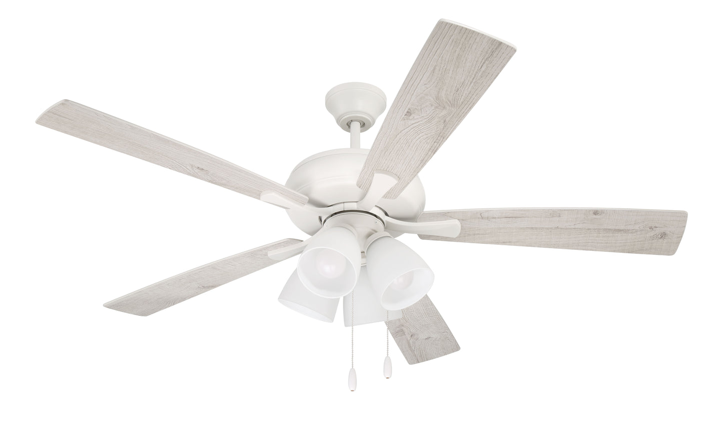 ECF114W5-WWOK - Eos Frost 4 Light 52" 5 Blade Ceiling Fan with Light Kit - White