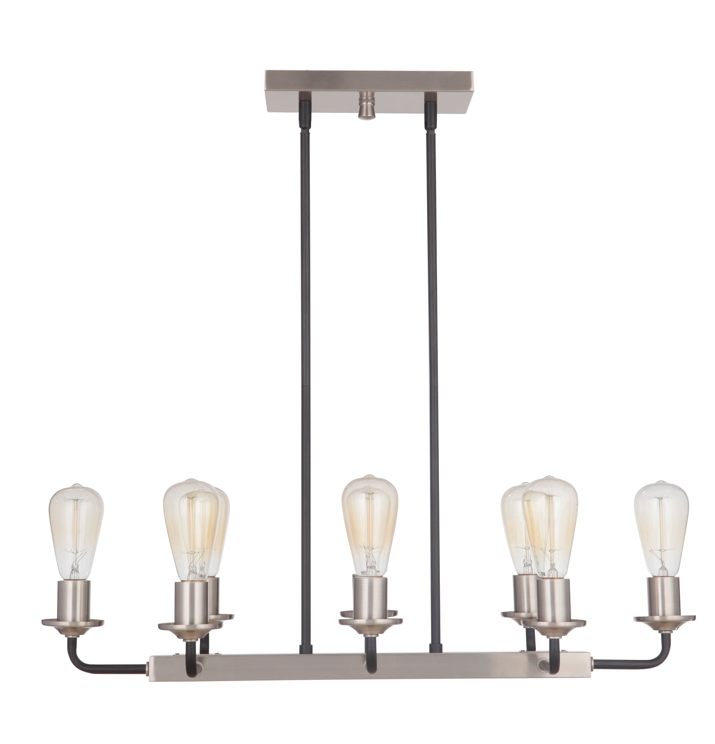 50378-FBBNK - Randolph 8 Light 11.5" Wide Island Light - Flat Black / Brushed Polished Nickel