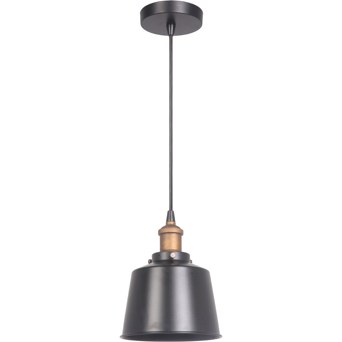 P760MBKPAB1 - Pendant 1 Light 7" Wide Mini Pendant - Matte Black / Patina Aged Brass