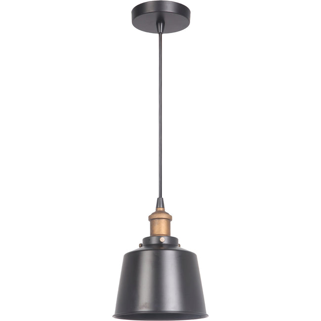 P760MBKPAB1 - Pendant 1 Light 7" Wide Mini Pendant - Matte Black / Patina Aged Brass