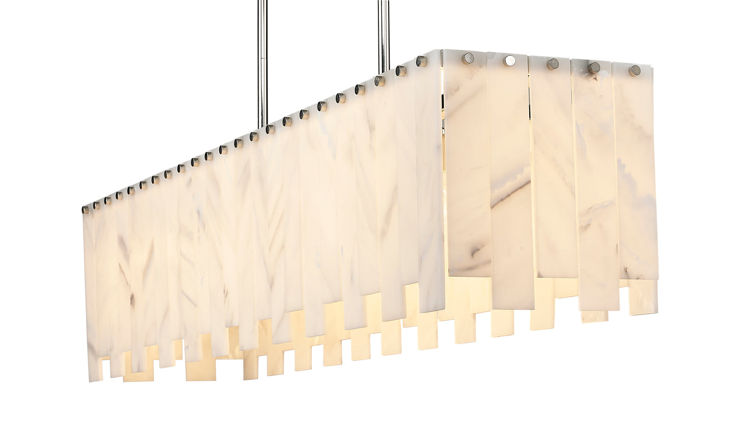345-49L-PN - Viviana 7 Light Linear 49" Chandelier - Polished Nickel