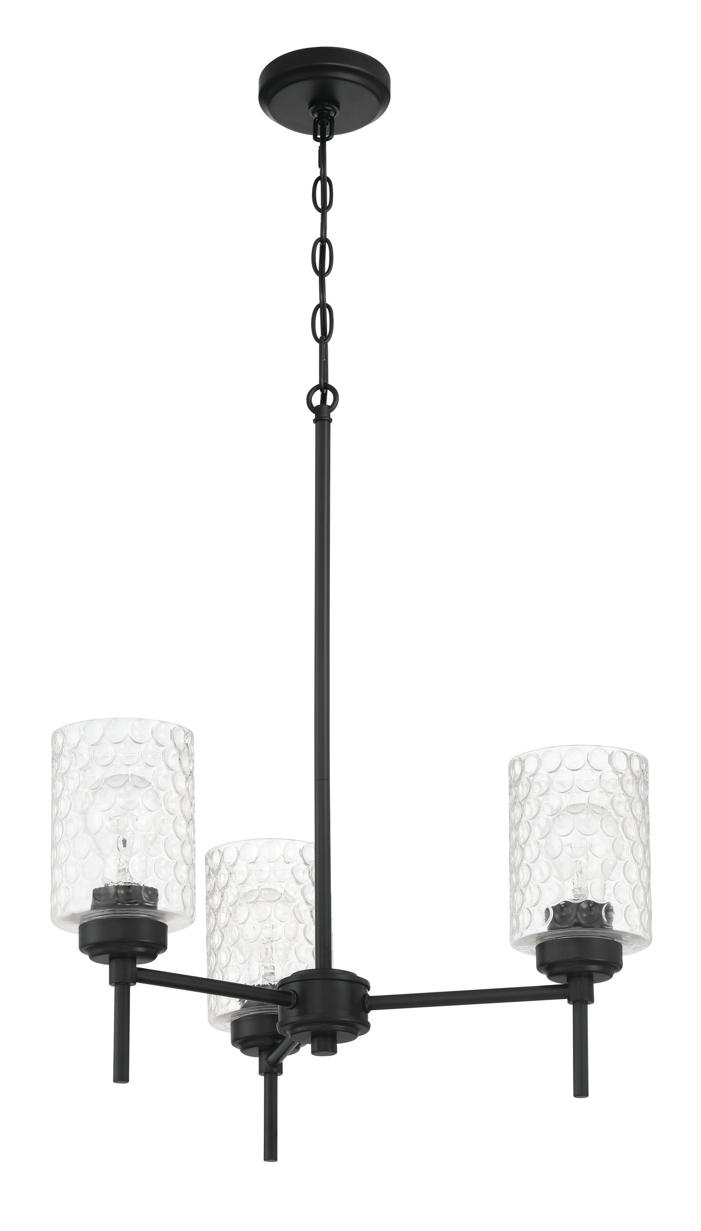 60523-FB - Claire 3 Light 20" Wide Chandelier - Flat Black