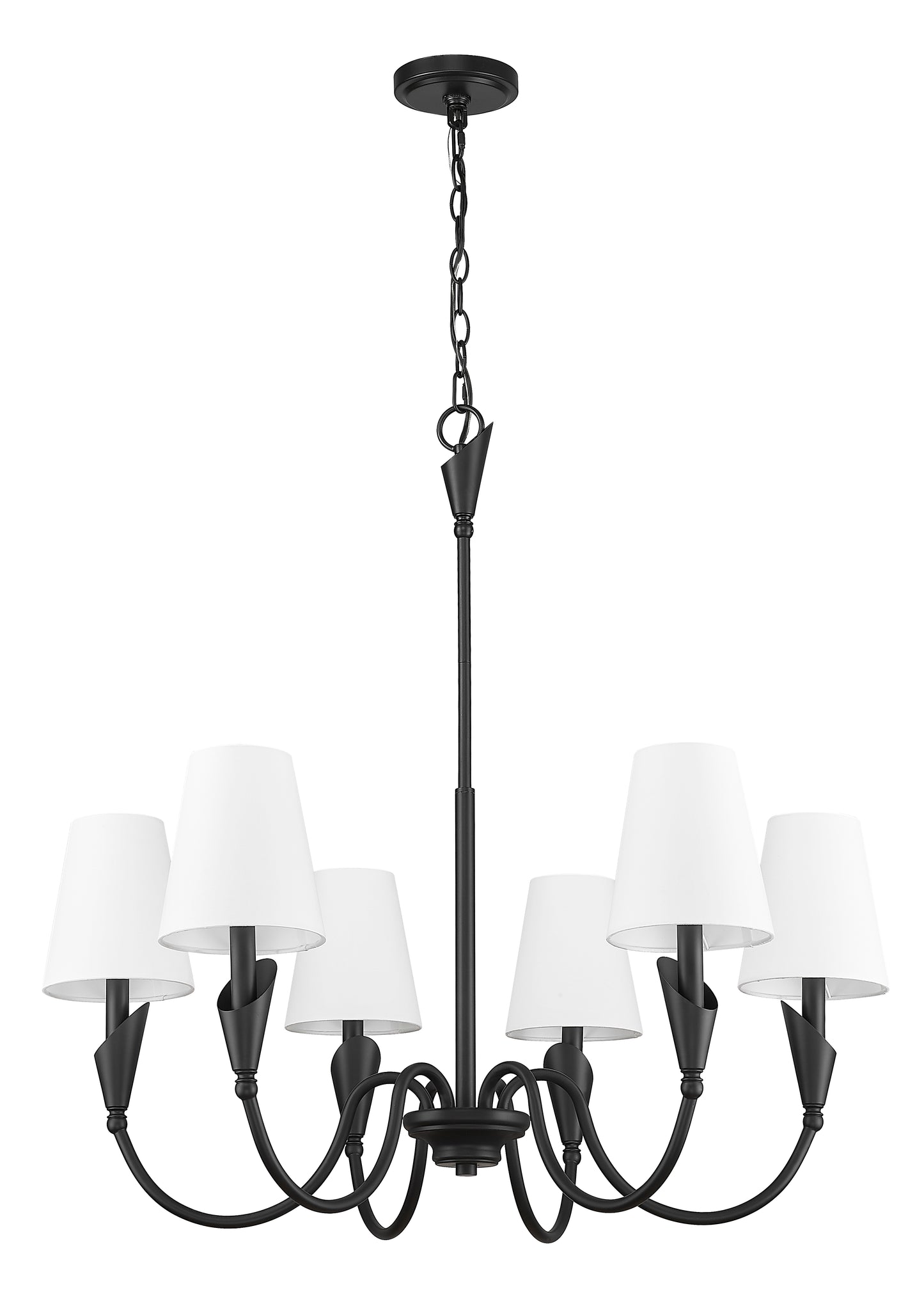 4014-32MB - Claudelle 6 Light 32" Chandelier - Matte Black
