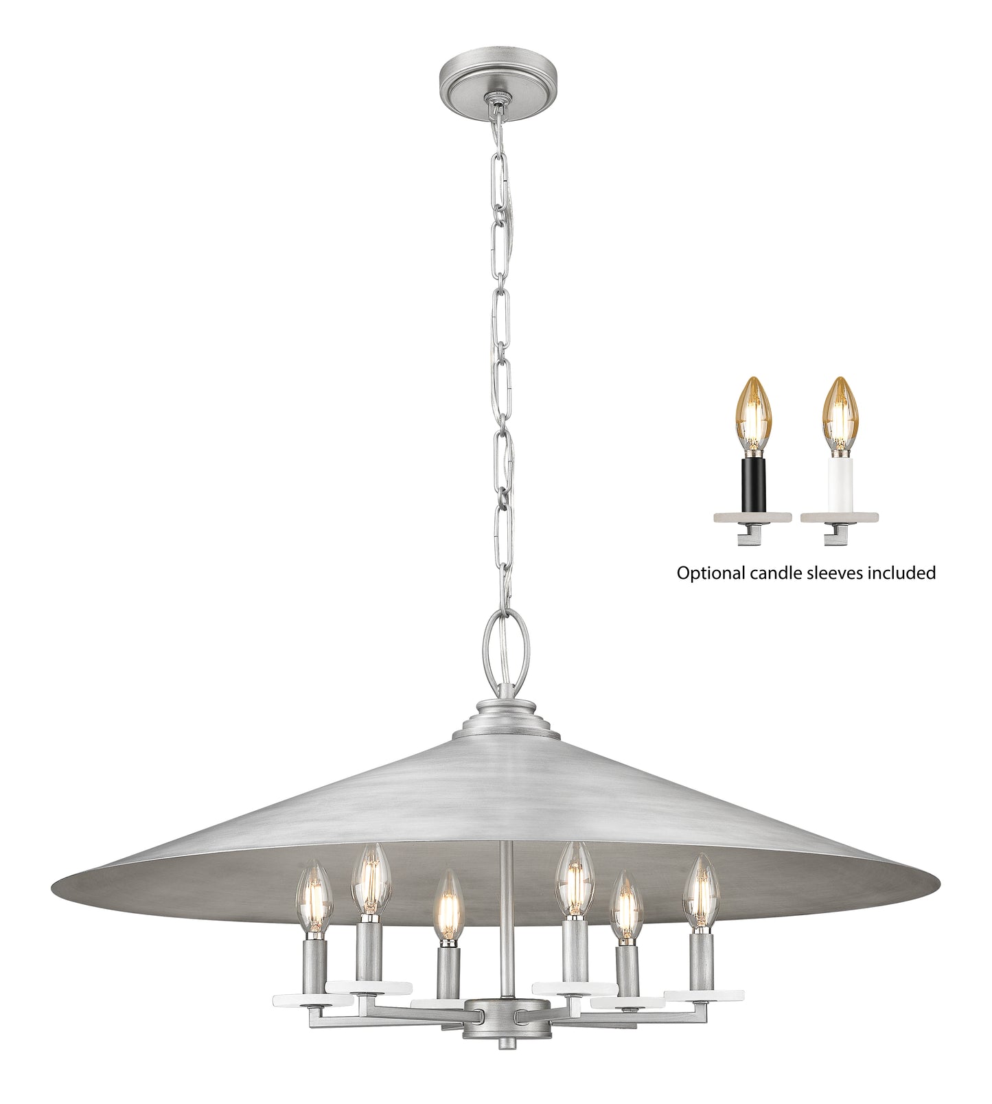 1953-32SPT - Rialto 6 Light 32" Pendant - Signature Pewter