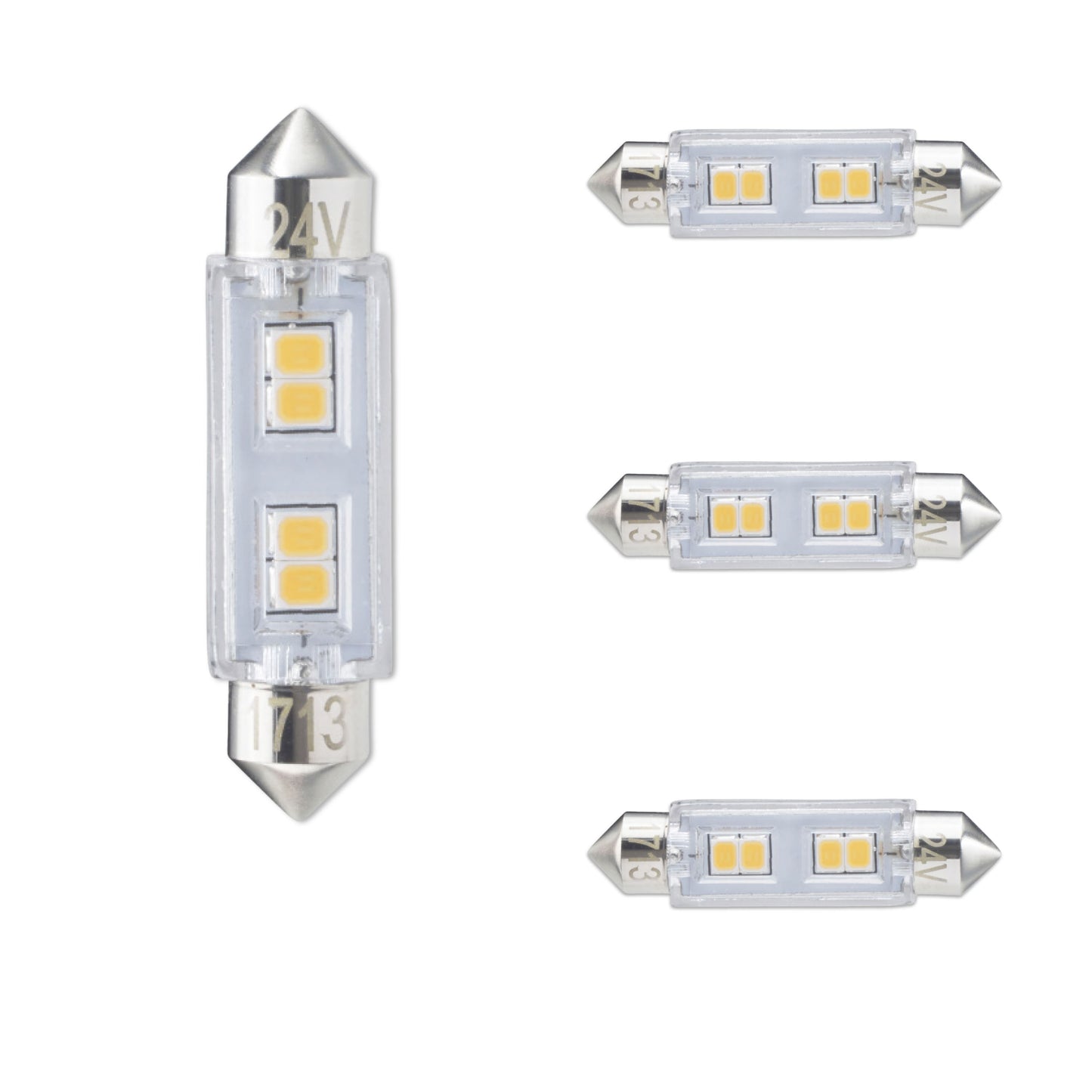 770613 - Clear T3 LED FESTOON Base Light Bulb - 0.8 Watt - 3000K - 4 Pack