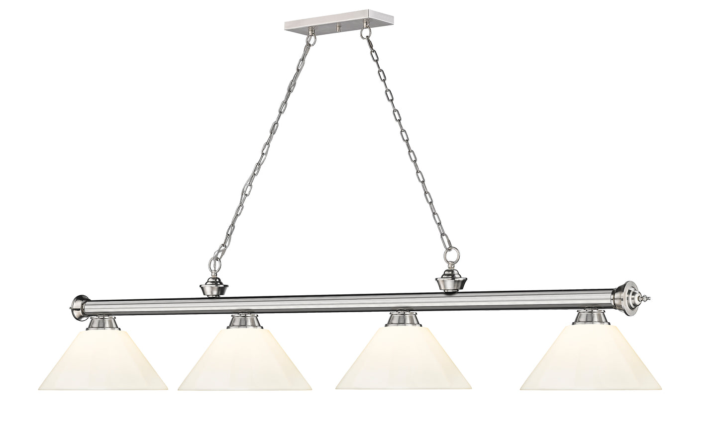 2306-4BN-PWH - Cordon 4 Light 81" Billiard - Brushed Nickel