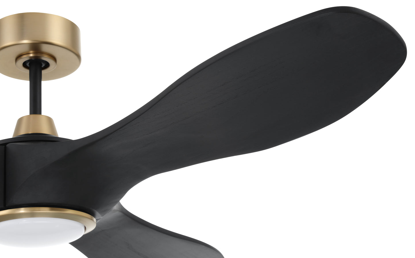 EVY60FBSB3-NWF - Envy 60" Ceiling fan, no Wifi 60" 3 Blade Ceiling Fan with Light Kit - Flat Black / Satin Brass