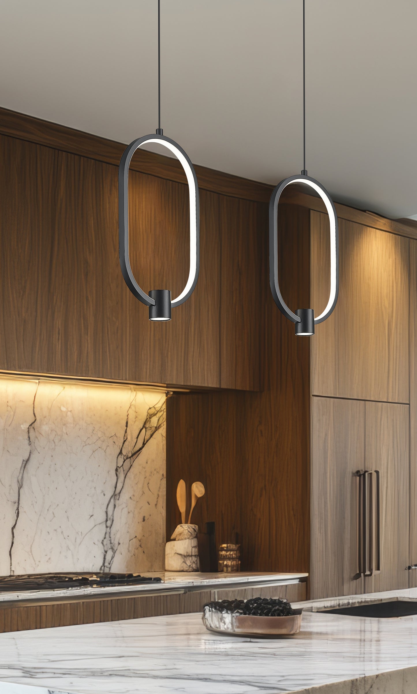 4101-8MB-LED - Saros 1 Light 9" Pendant - Matte Black