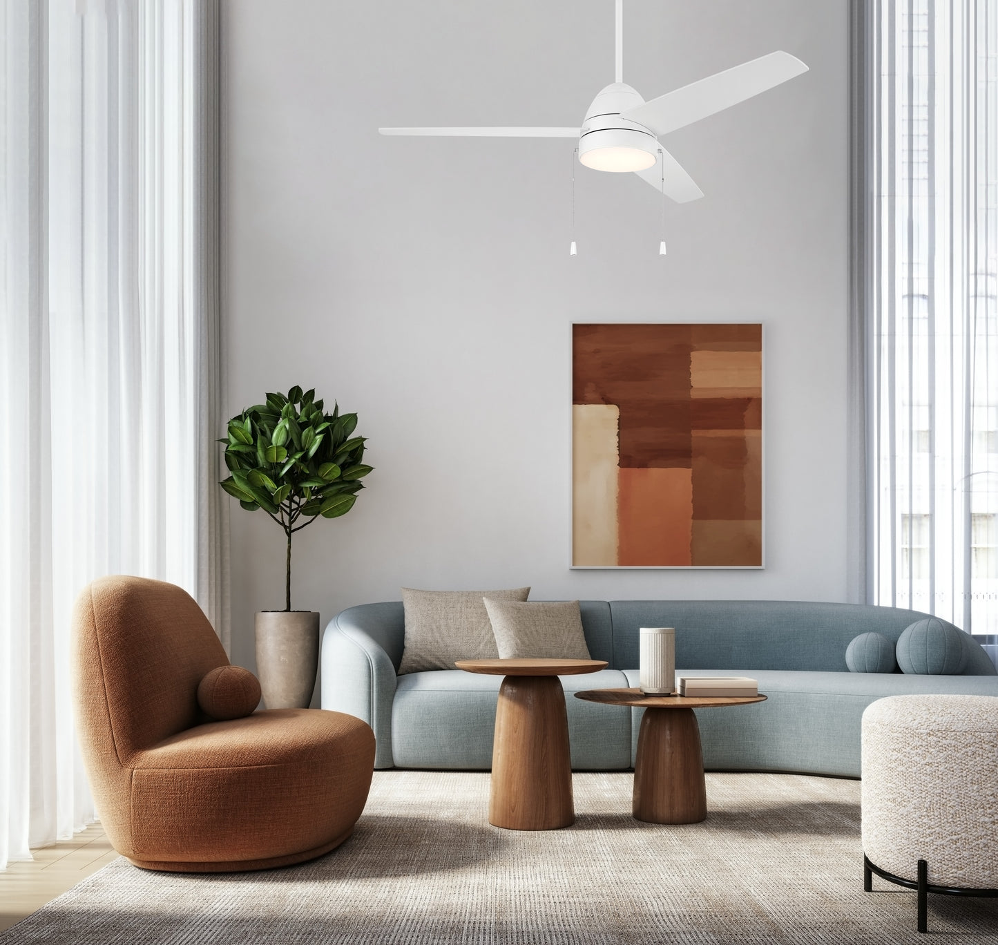 CZY52W3 - Cozy 52" 3-Blade Ceiling Fan 52" 3 Blade Ceiling Fan with Light Kit - White