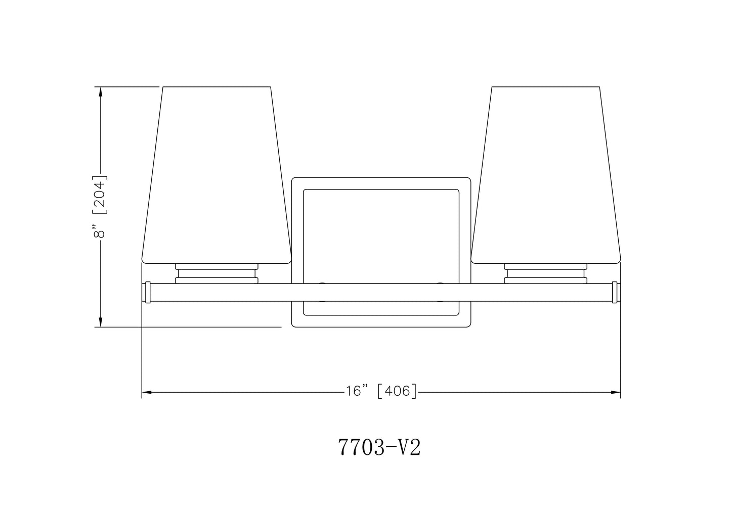 7703-2V-CH - Nextra 2 Light 16" Vanity - Chrome