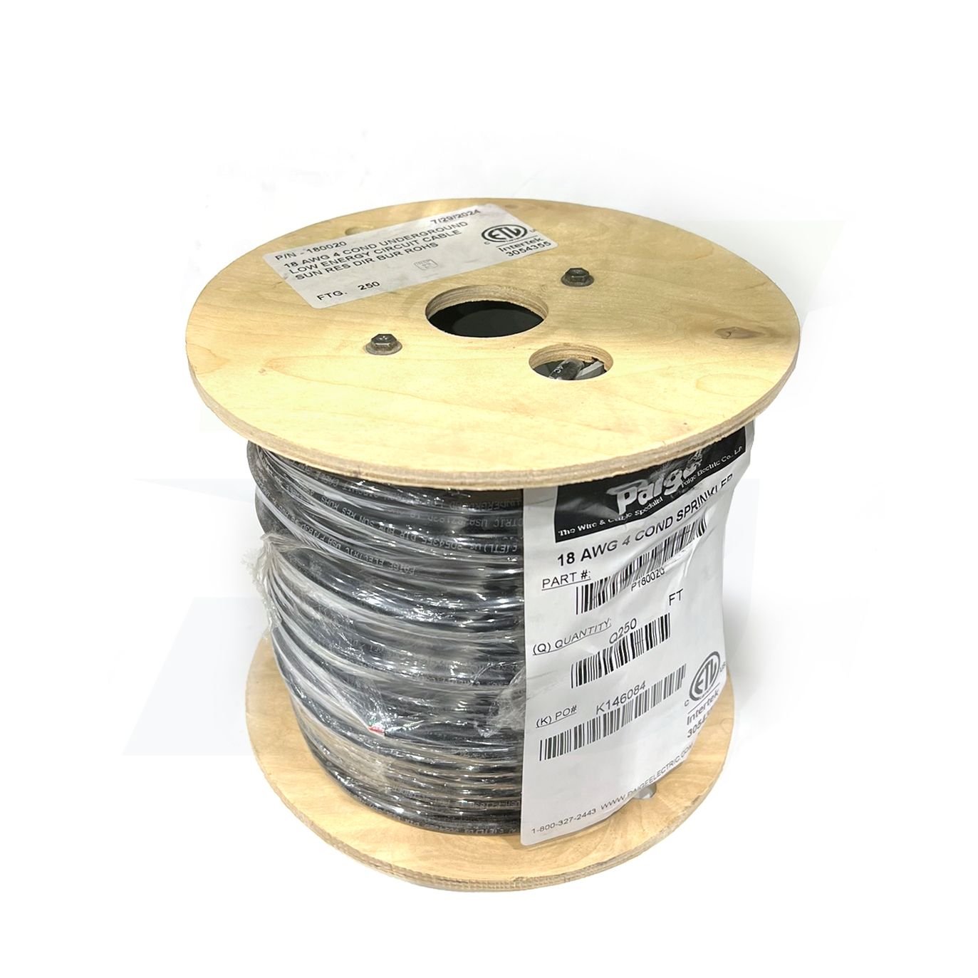 180020 - 18 AWG / 4 Conductor Direct Burial Sprinkler Wire - 250 Ft Roll