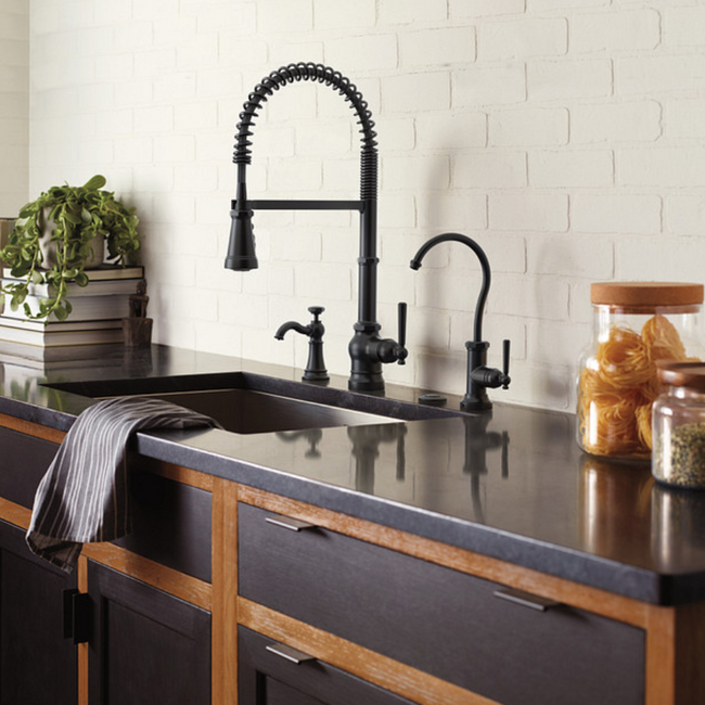 S3955BL - Traditional Deck Mounted Soap Dispenser with 18 oz Capacity - Matte black