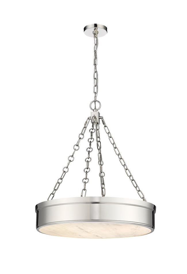 1944P22-PN-LED - Anders 3 Light 22" Chandelier - Polished Nickel