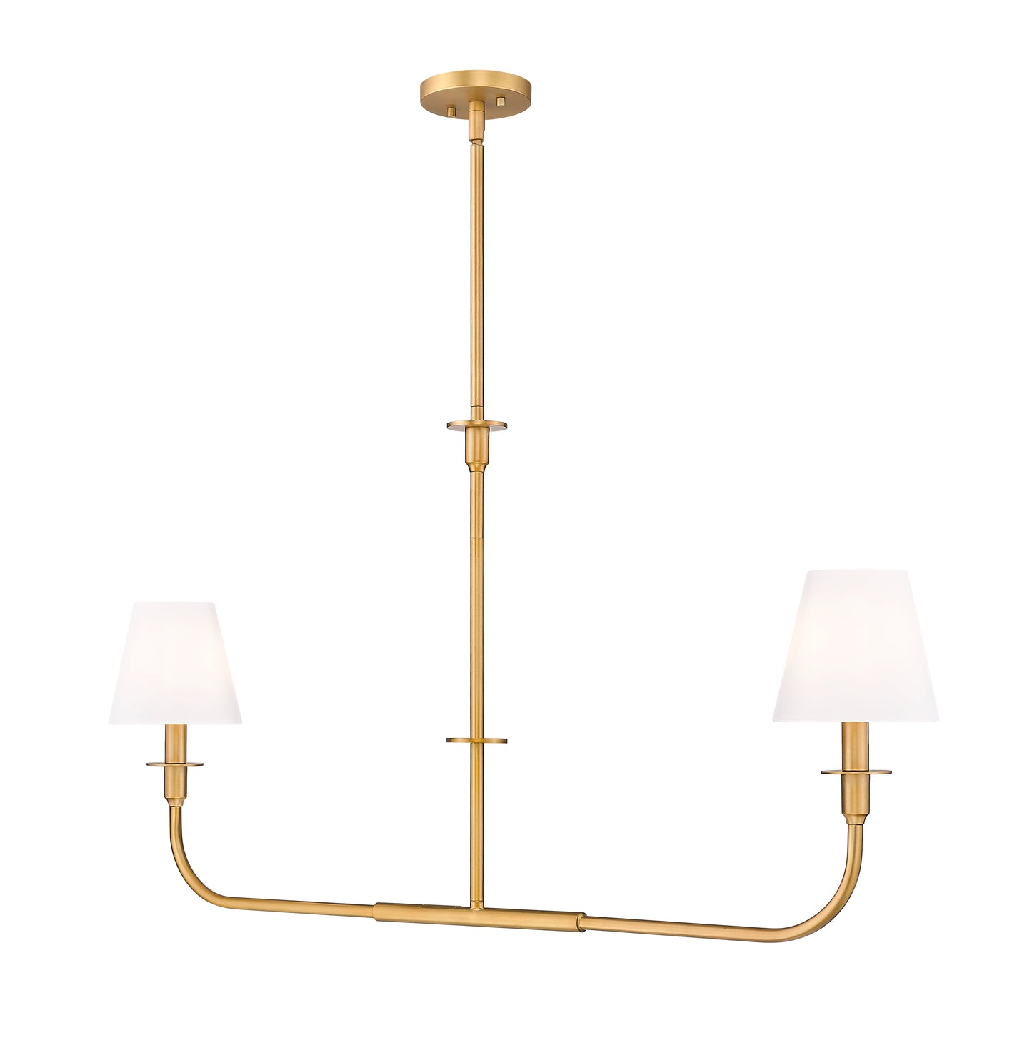 3049-42L-RB - Tova 2 Light Linear 46" Chandelier - Rubbed Brass