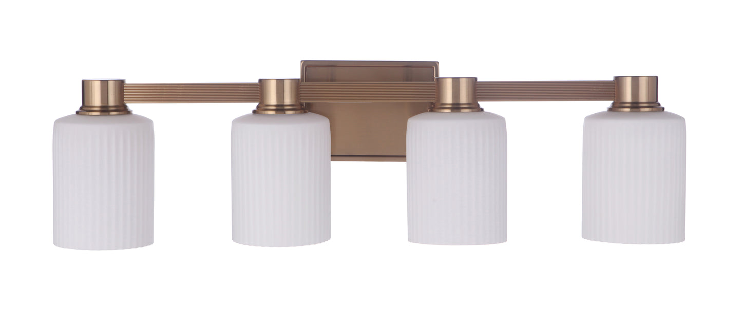 12928SB4 - Bretton 4 Light 28" Wide Vanity Light - Satin Brass