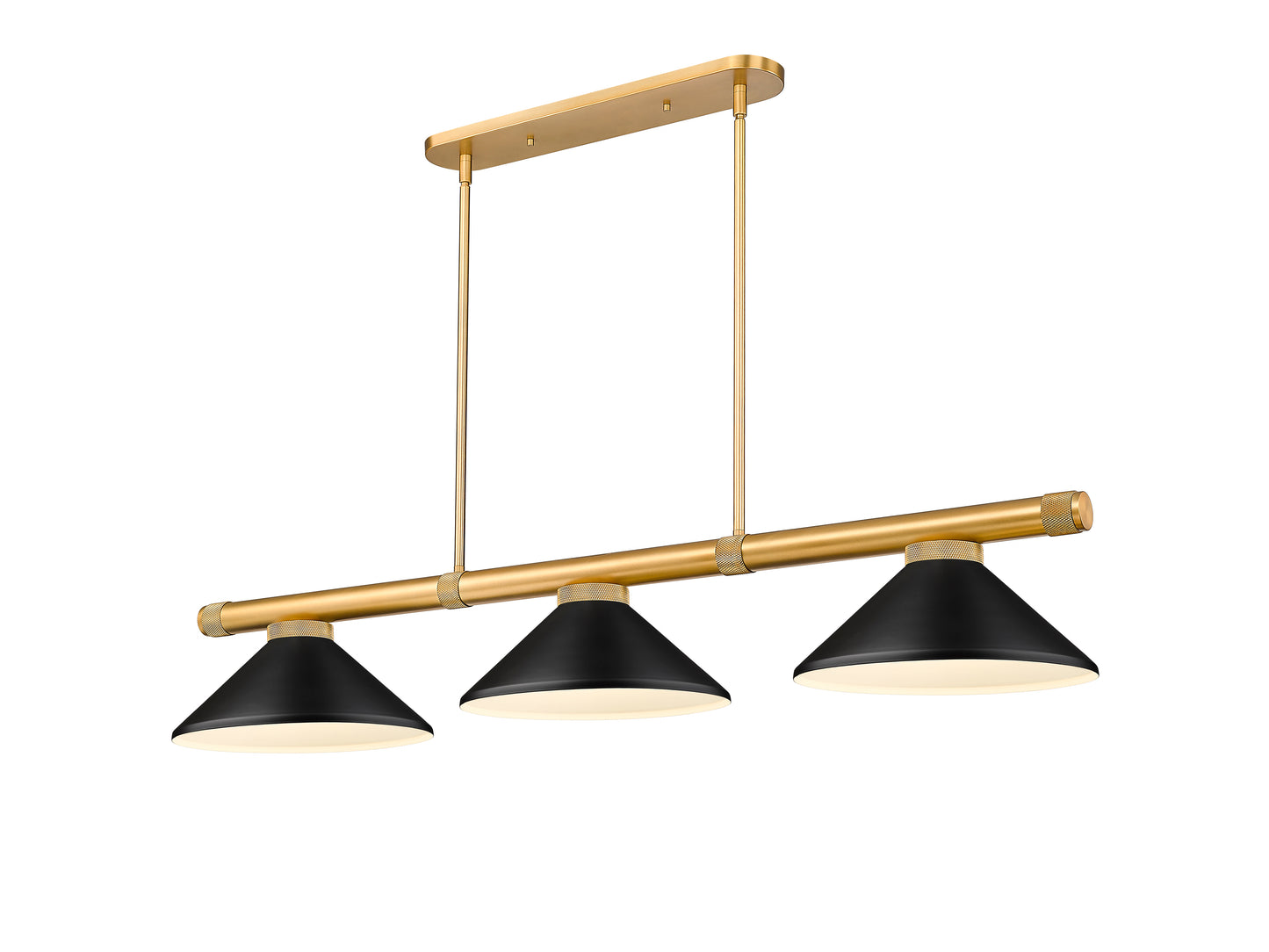 3050-3RB-MMB - Vanguard 3 Light 58" Billiard - Rubbed Brass